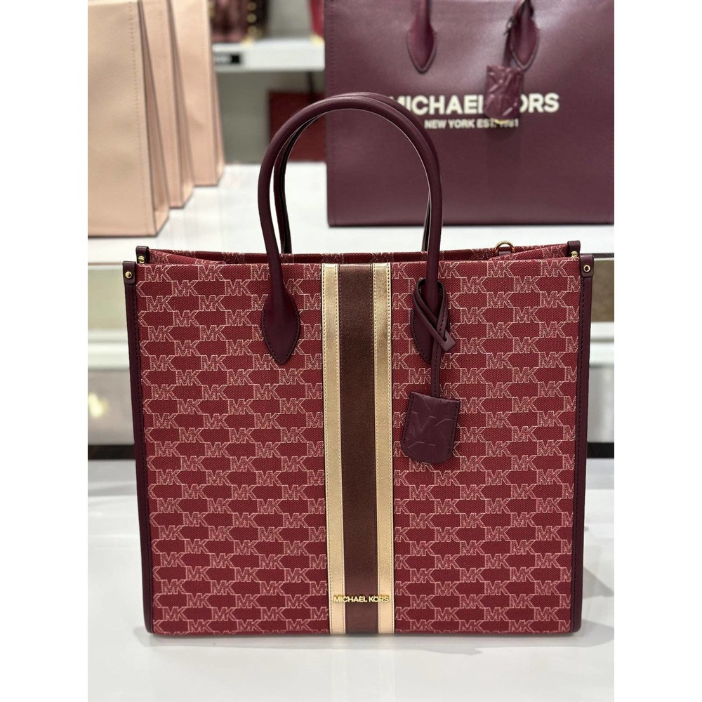 NEW MICHAEL KORS MIRELLA LARGE METALLIC JACQUARD TOTE BAG